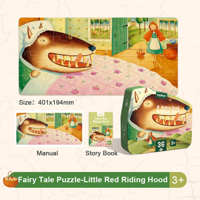 MiDeer 36 Puzzles Piece LITTLE RED RIDING HOOD Classic Fairy Tale with Storybook Age 3 Years