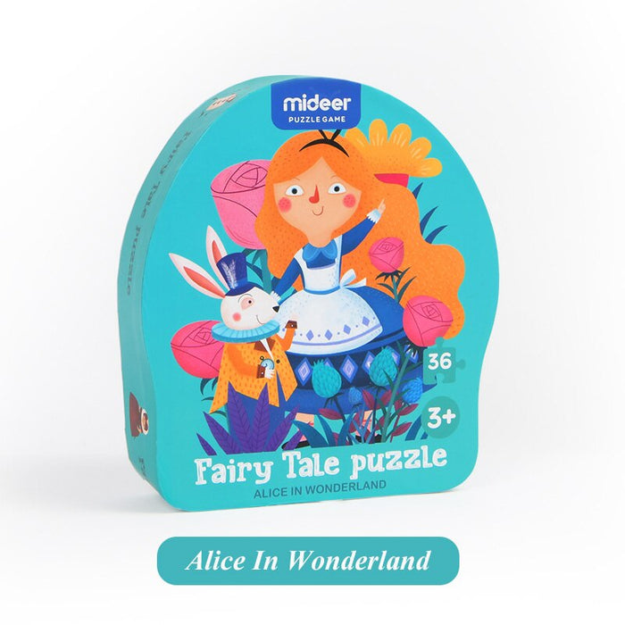 MiDeer Fairy Tale Puzzle 36pcs. 4 Themes; Three Little Pigs, Little Red Riding Hood, Snow White and Alice in Wonderland