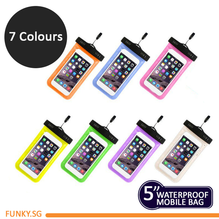 Waterproof Pouch For Mobile Phones Up to 5 inch Phone