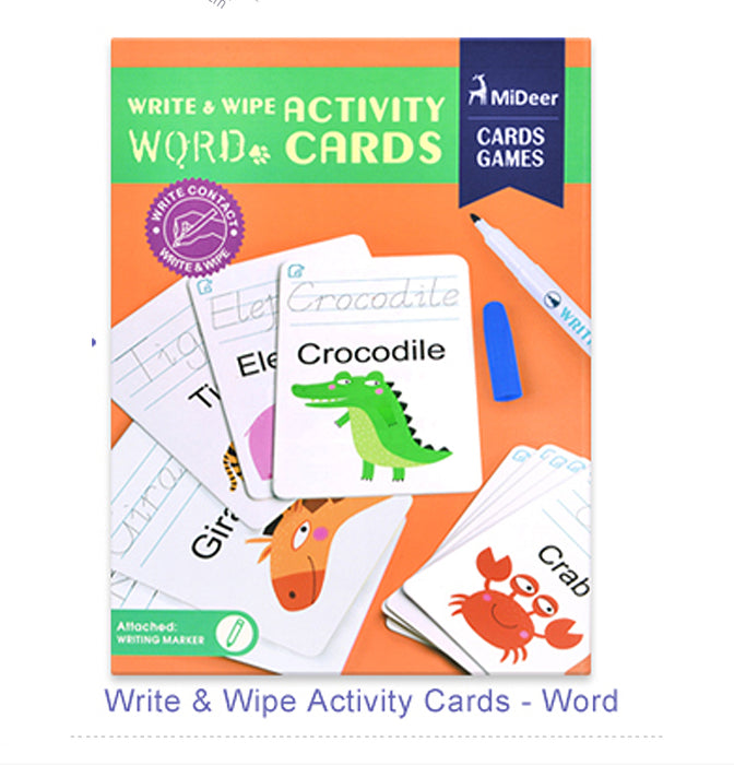 MiDeer Write and Wipe Card, 4 Activities for Preschoolers