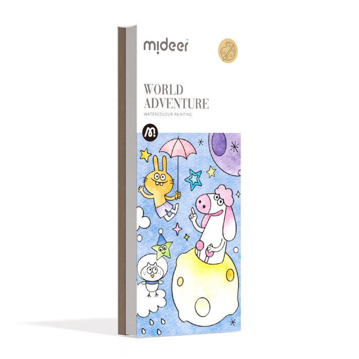 Mideer Watercolour Painting for Age 3+ Travel Portable Set All in One with Paintbrush Illustrations and Pigment Included [4 designs]