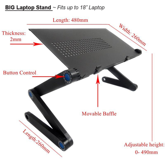 Multifunctional Aluminium Laptop Stand/ Table BIG Size
