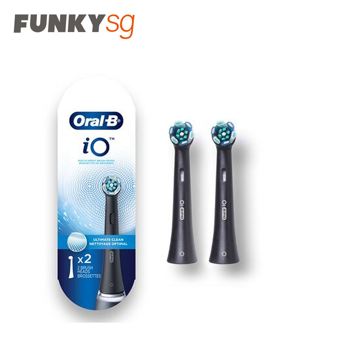 Oral-B iO Ultimate Clean Replacement Brush Heads, 2-Count, Black or White Choice