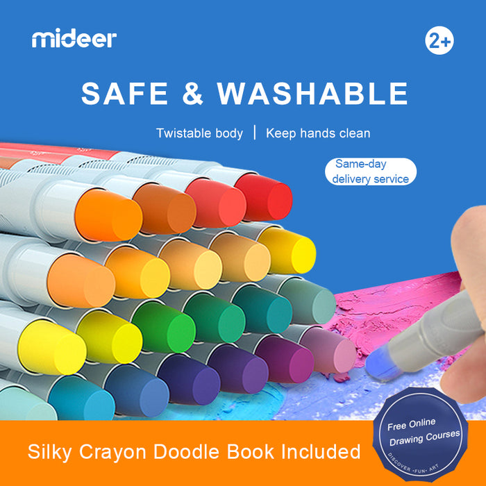 MiDeer Silky Crayons 6 / 12/ 24 or 36 Colours Crayon