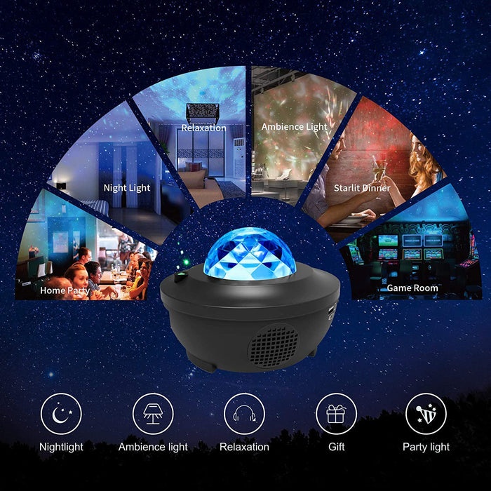 Night Light Projector Galaxy Colorful LED Night Light with Bluetooth Speaker Remote Control Light Projector