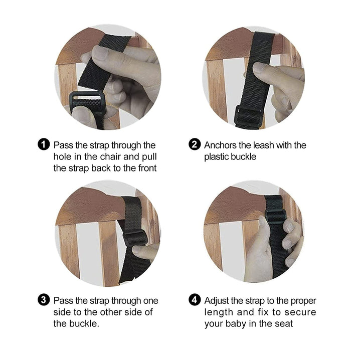 Scandi Wooden Children High Chair Accessories - Five point Harness Seat Belt
