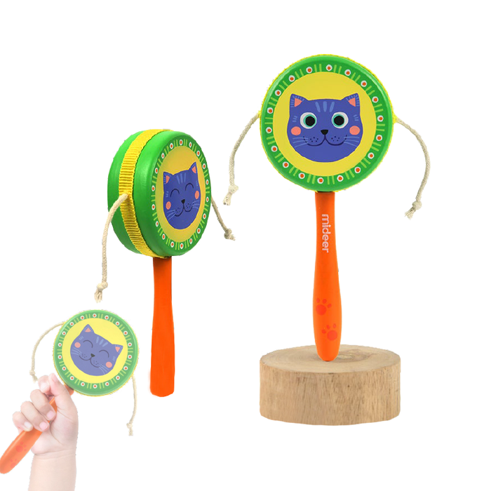 MiDeer Cat Rattle Orff Kids Musical Instrument in Wooden Bamboo 1 Piece